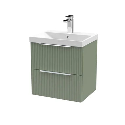 Hudson Reed Fluted 500mm Wall Hung 2-Drawer Vanity Unit With Basin