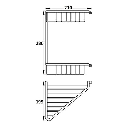 Preselle Corner Shower Caddy/Basket 1, 2 or 3 Tier - Chrome