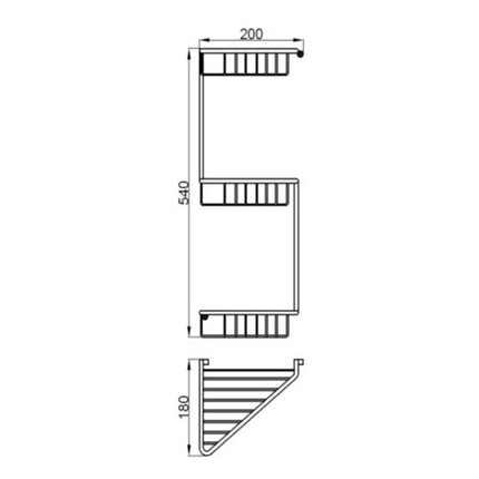 Preselle Corner Shower Caddy/Basket 1, 2 or 3 Tier - Chrome