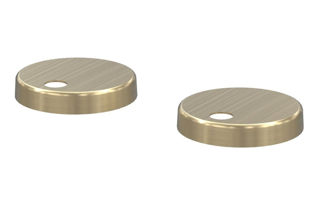 Toilet Seat Hinge Cover Caps | Brushed Brass | 47x47mm | Soft Close Seats (Excluding Wooden Models)