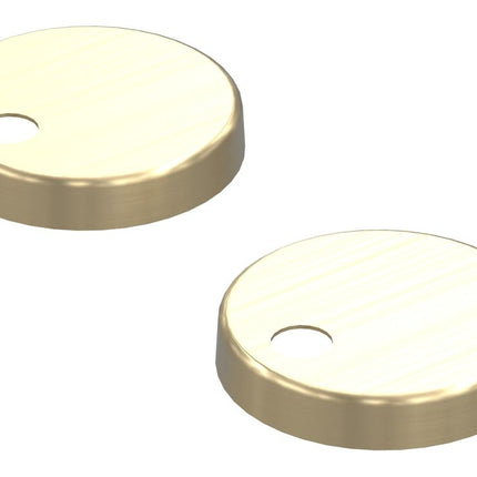 Toilet Seat Hinge Cover Caps | Brushed Brass | 47x47mm | Soft Close Seats (Excluding Wooden Models)