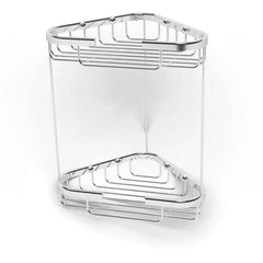 Nina 2-Tier Corner Storage Basket Chrome