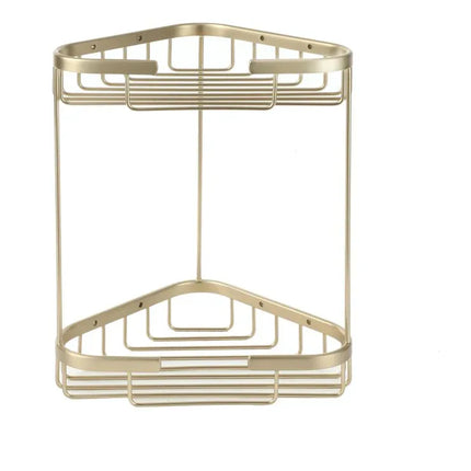 Nina 2-Tier Corner Storage Basket Brushed Brass