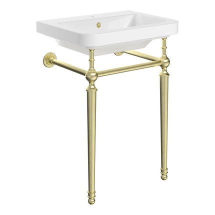 Dione 610mm Console Basin & Washstand | 1 Tap Hole | Chrome or Brushed Brass