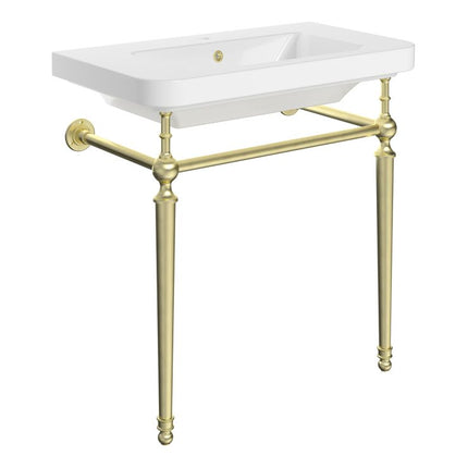 Dione 810mm Console Basin & Washstand | 1 Tap Hole | Chrome or Brushed Brass