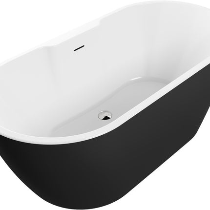 BG Bathrooms Pendine Freestanding Double End Bath 1655x745mm | White or Matt Black | 220L | 20-Year Guarantee