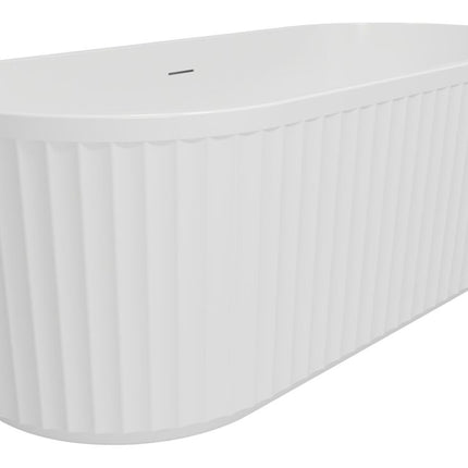 BG Bathrooms Volos Fluted Freestanding Bath 1700x750mm | 260L | 5mm Acrylic | 20-Year Guarantee