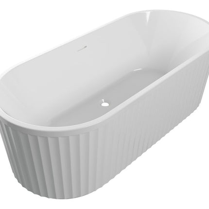 BG Bathrooms Volos Fluted Freestanding Bath 1700x750mm | 260L | 5mm Acrylic | 20-Year Guarantee