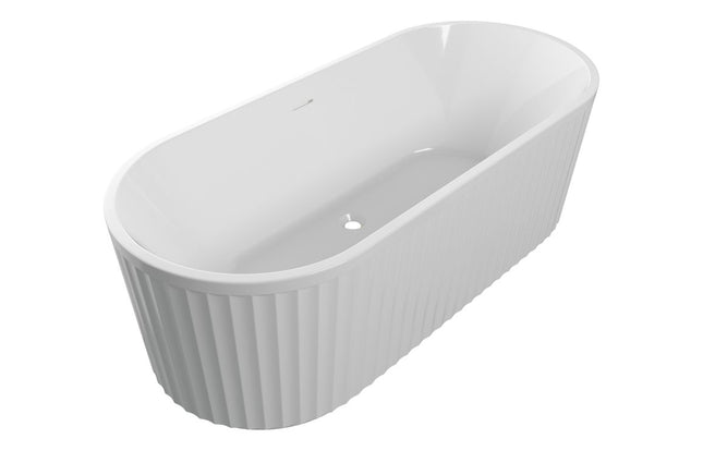 BG Bathrooms Volos Fluted Freestanding Bath 1700x750mm | White