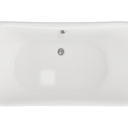BG Bathrooms Meldon Freestanding Double End Bath 1760x710mm | Chrome Lion's Paw Feet