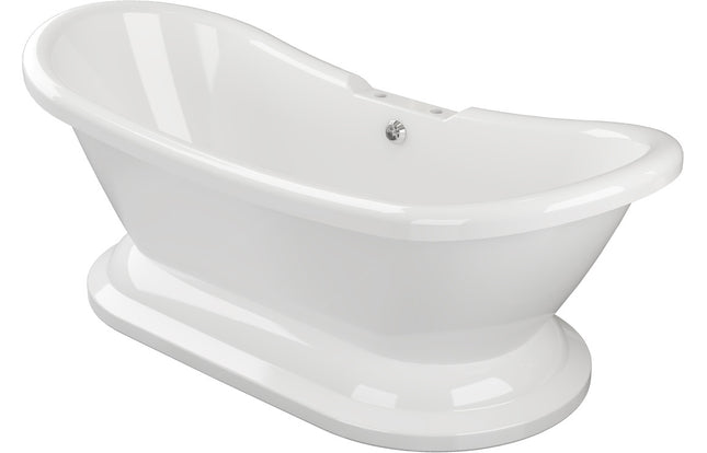 BG Bathrooms Camborne Freestanding Double End Bath 1760x700mm | Bath Base Included | 2 Tap Holes
