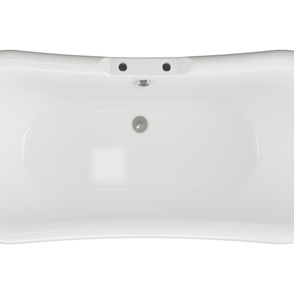 BG Bathrooms Camborne Freestanding Double End Bath 1760x700mm | Bath Base Included | 2 Tap Holes | 20-Year Guarantee