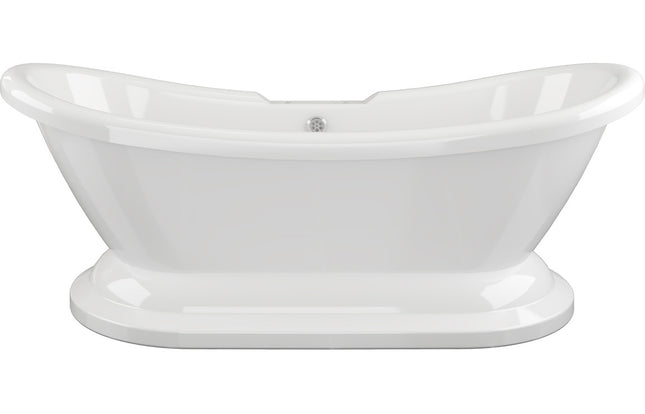 BG Bathrooms Camborne Freestanding Double End Bath 1760x700mm | Bath Base Included | 2 Tap Holes
