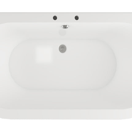 BG Bathrooms Polperro Freestanding Double End Bath 1700x800mm | Chrome or White Lion's Paw Feet | 2 Tap Holes