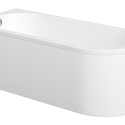 J Shape Corner Bath Undrilled - Modern Single End Acrylic Bath Left