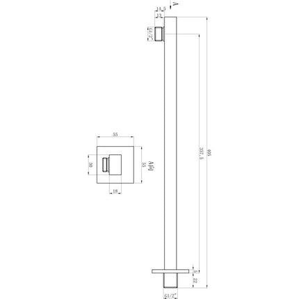 Square Concealed Valve Head & Arm Shower Pack