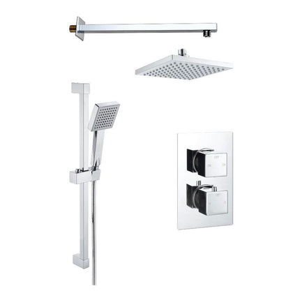 Square Concealed Valve Head & Arm Shower Pack
