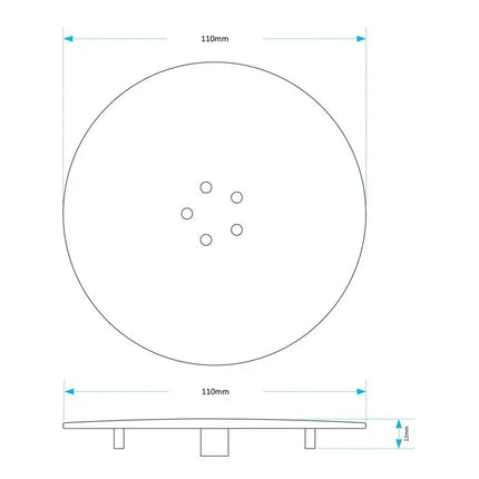 Low Profile Shower Tray Waste Cover 110mm - Matt Black | 45mm Trays