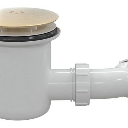 Low Profile Shower Tray Waste Cover 110mm - Brushed Brass | 45mm Trays