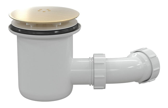 Low Profile Tray Waste Cover - Brushed Brass