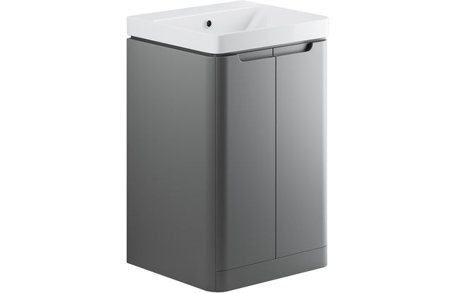 Brunshaw 2 Door Floor Standing Basin Unit - Matt Grey