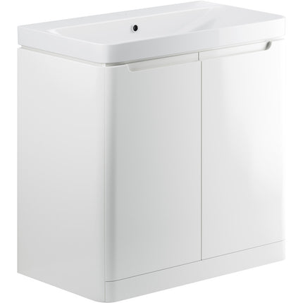 Brunshaw 2 Door Floor Standing Basin Unit - White Gloss