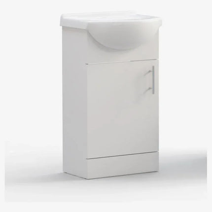 Turin 450mm Vanity Unit & Basin - White Floor Standing Bathroom Furniture