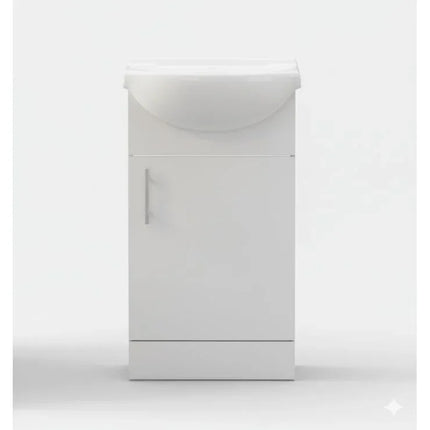 Turin 450mm Vanity Unit & Basin - White Floor Standing Bathroom Furniture