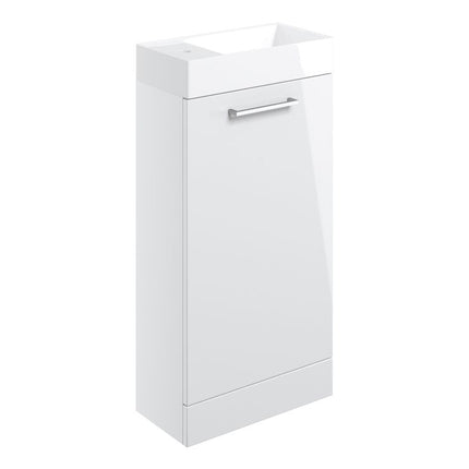 Como 410mm Floor Standing Basin Unit & Close Coupled Toilet Pack | White Gloss