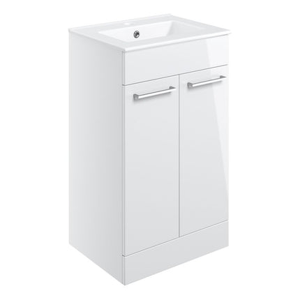 Como Floor Standing 2 Door Basin Unit with Thin Edge Ceramic Basin | 510mm or 610mm