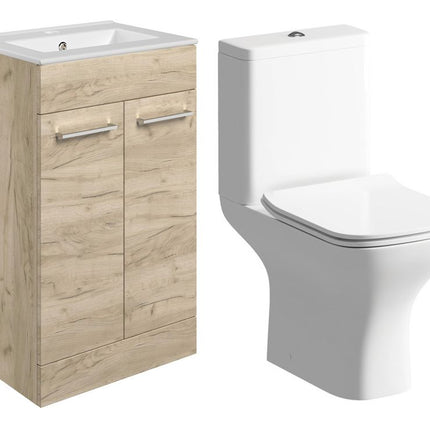 Como 510mm Floor Standing Basin Unit & Close Coupled WC Pack | 4 Finishes