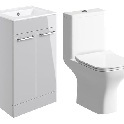 Como 510mm Floor Standing Basin Unit & Close Coupled WC Pack | 4 Finishes