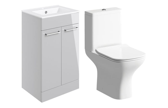 Como 510mm Floor Standing Basin Unit & Close Coupled WC Pack | 4 Finishes
