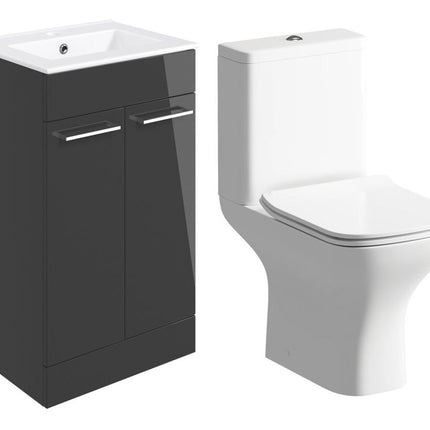 Como 510mm Floor Standing Basin Unit & Close Coupled WC Pack | 4 Finishes