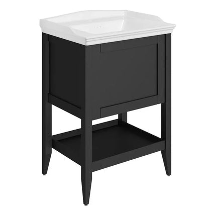 Elegance Floor Standing Vanity Unit with Basin - 1 Drawer | Classic Design 650mm Matt Anthracite