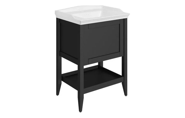 Elegance Floor Standing Vanity Unit with Basin - 1 Drawer | Classic Design 650mm Matt Anthracite