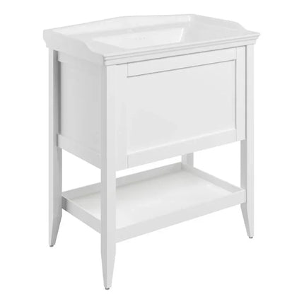 Elegance Floor Standing Vanity Unit with Basin - 1 Drawer | Classic Design 800mm Matt White
