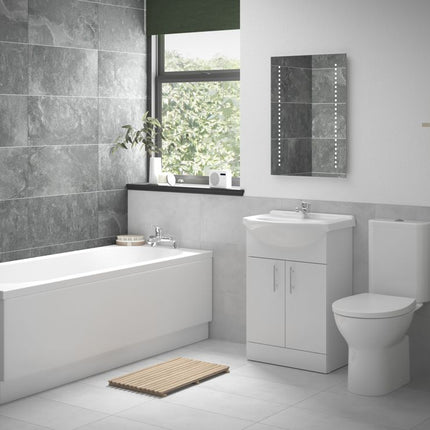 TURIN Complete Bathroom Suite with 1700mm Bath - White Gloss