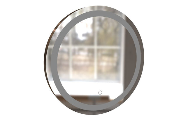 Danube 600mm Round Front-Lit LED Bathroom Mirror — Touch Sensor — Demister — Cool to Warm