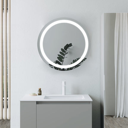 Danube 600mm Round Front-Lit LED Bathroom Mirror — Touch Sensor — Demister — Cool to Warm