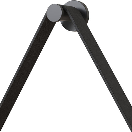 Mako 600mm Round Bathroom Mirror | Matt Black Aluminium Frame | Leather-Effect Strap | 2-Year Guarantee