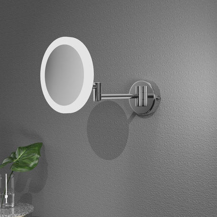 Sora Round LED Cosmetic Mirror | 3× Magnification | Front-Lit | Touch Sensor | IP44 | Chrome