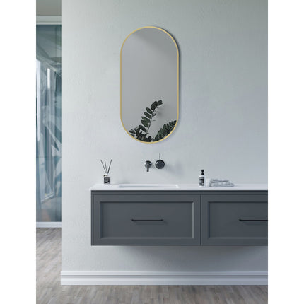 Kenji Oblong Bathroom Mirror 800 × 400mm | Aluminium Frame | Brushed Brass, Brushed Bronze & Matt Black | 2-Year Guarantee