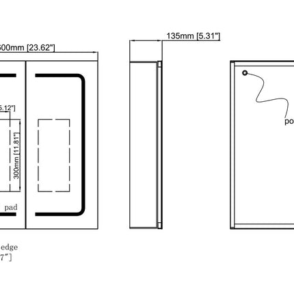 Branco 600mm 2 Door Front-Lit LED Mirror Cabinet