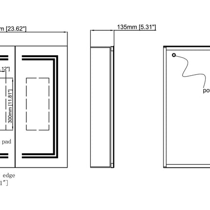 Orinoco 600mm 2 Door Front-Lit LED Mirror Cabinet