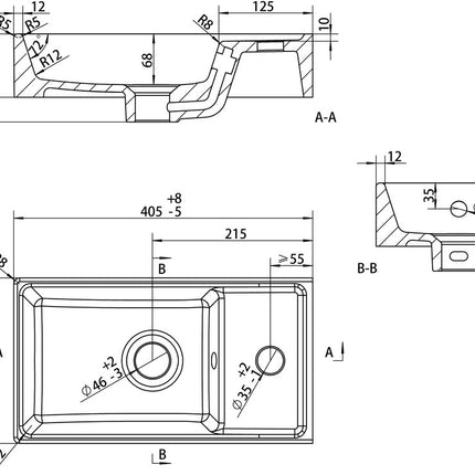 Como 410mm Floor Standing 1 Door Basin Unit & 1TH Basin