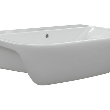 Sondrio Semi Recessed Basin - White | 1 Tap Hole | 520x400mm | Lifetime Guarantee