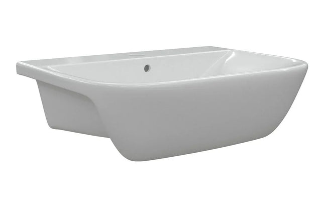 Sondrio Semi Recessed Basin - White | 1 Tap Hole | 520x400mm | Lifetime Guarantee