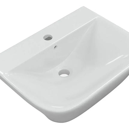 Sondrio Semi Recessed Basin - White | 1 Tap Hole | 520x400mm | Lifetime Guarantee