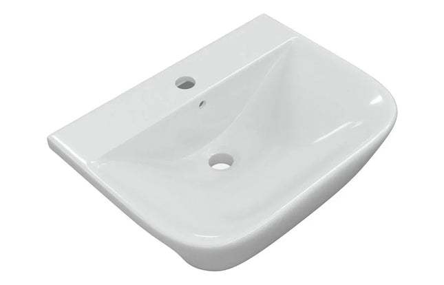 Sondrio Semi Recessed Basin - White | 1 Tap Hole | 520x400mm | Lifetime Guarantee